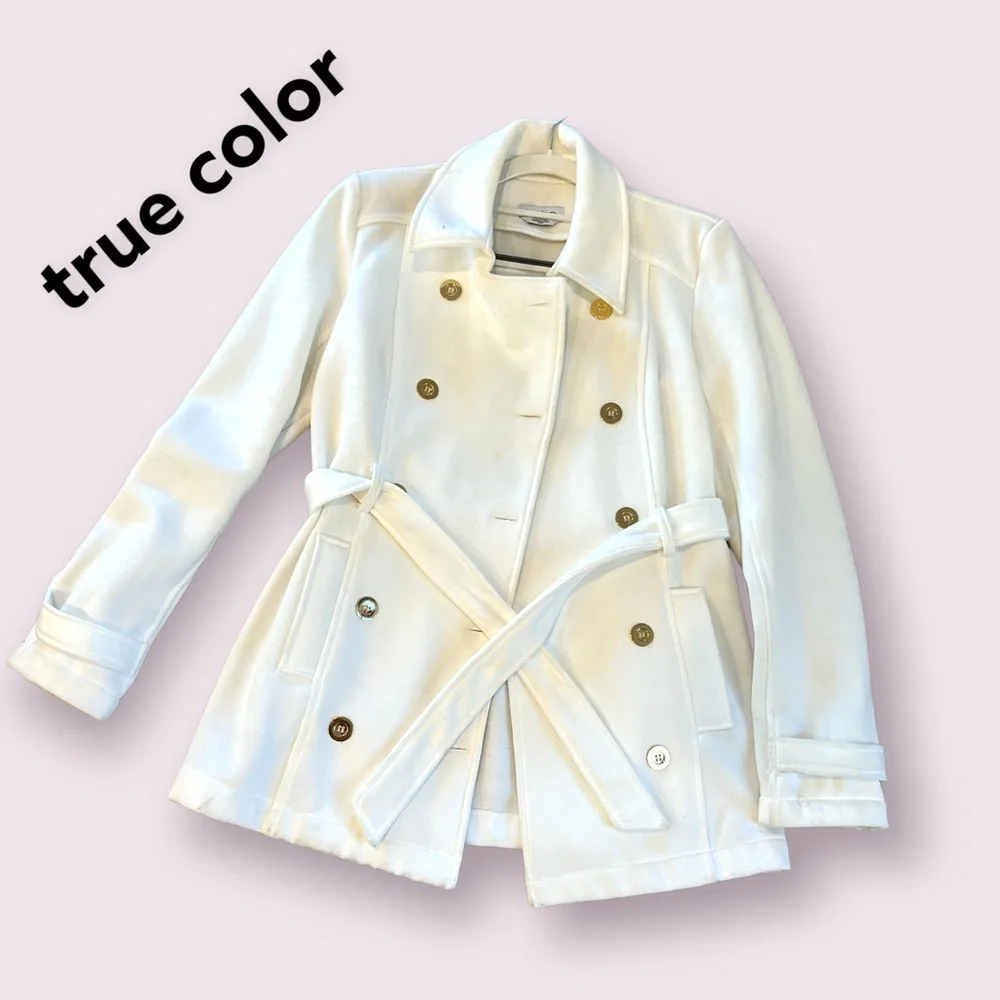 BeBe white Peacoat - Picture 1 of 11